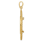 Afbeelding in Gallery-weergave laden, 14k Yellow Gold Prong Coin Bezel Holder for 22mm Coins or 1/4 oz American Eagle US $5 Dollar Jamestown 1/4 oz Panda 2 Rand Greek Key Pendant Charm
