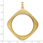 Afbeelding in Gallery-weergave laden, 14k Yellow Gold Prong Coin Bezel Holder for 39.5mm Coins or 4 Ducat Diamond Shaped Beaded Pendant Charm
