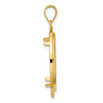 Load image into Gallery viewer, 14K Yellow Gold Diamond Cut And Black Enamel Greek Key 1/4 oz American Eagle Panda 2 Rand US $5 Jamestown Coin Holder Bezel Pendant Charm Prong for 22 mm Coins
