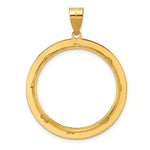 이미지를 갤러리 뷰어에 로드 , 14K Yellow Gold Diamond Cut And Black Enamel Greek Key 1/2 oz American Eagle Panda US $10 Dollar Liberty Indian Coin Holder Bezel Pendant Charm Prong for 27 mm Coins
