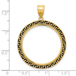 이미지를 갤러리 뷰어에 로드 , 14K Yellow Gold Diamond Cut And Black Enamel Greek Key 1/2 oz American Eagle Panda US $10 Dollar Liberty Indian Coin Holder Bezel Pendant Charm Prong for 27 mm Coins
