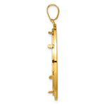 画像をギャラリービューアに読み込む, 14K Yellow Gold Diamond Cut And Black Enamel Greek Key Old US Series 1 oz Panda Australian Nugget Kangaroo Koala Coin Holder Bezel Pendant Charm Prong for 32 mm Coins
