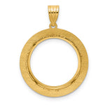 Load image into Gallery viewer, 14K Yellow Gold And Black Enamel Greek Key US Dime 1/10 oz Panda Cat Coin Holder Bezel Pendant Charm Prong for 18 mm Coins
