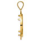 Charger l'image dans la galerie, 14K Yellow Gold And Black Enamel Greek Key 1/4 oz American Eagle Panda 2 Rand US $5 Jamestown Coin Holder Bezel Pendant Charm Prong for 22 mm Coins

