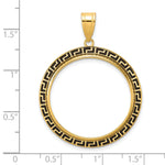 이미지를 갤러리 뷰어에 로드 , 14K Yellow Gold And Black Enamel Greek Key 1/2 oz American Eagle Panda US $10 Dollar Liberty Indian Coin Holder Bezel Pendant Charm Prong for 27 mm Coins
