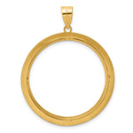 Carica l'immagine nel visualizzatore di Gallery, 14K Yellow Gold And Black Enamel Greek Key Old US Series 1 oz Panda Australian Nugget Kangaroo Koala Coin Holder Bezel Pendant Charm Prong for 32 mm Coins
