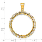 Carregar imagem no visualizador da galeria, 14K Yellow Gold Diamond Cut Greek Key 1/2 oz American Eagle Panda US $10 Dollar Liberty Indian Coin Holder Bezel Pendant Charm Prong for 27 mm Coins
