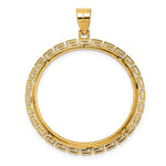 Charger l'image dans la galerie, 14K Yellow Gold Diamond Cut Greek Key Old US Series 1 oz Panda Australian Nugget Kangaroo Koala Coin Holder Bezel Pendant Charm Prong for 32 mm Coins
