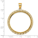 Charger l'image dans la galerie, 14K Yellow Gold Diamond Cut Greek Key Old US Series 1 oz Panda Australian Nugget Kangaroo Koala Coin Holder Bezel Pendant Charm Prong for 32 mm Coins
