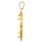 Carica l'immagine nel visualizzatore di Gallery, 14K Yellow Gold Textured Greek Key 1/2 oz American Eagle Panda US $10 Dollar Liberty Indian Coin Holder Bezel Pendant Charm Prong for 27 mm Coins
