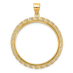 Загрузить изображение в средство просмотра галереи, 14K Yellow Gold Textured Greek Key Old US Series 1 oz Panda Australian Nugget Kangaroo Koala Coin Holder Bezel Pendant Charm Prong for 32 mm Coins

