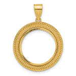 Carica l'immagine nel visualizzatore di Gallery, 14K Yellow Gold Diamond Cut Layered 1/10 oz American Eagle Krugerrand Coin Holder Bezel Pendant Prong for 16.5 mm Coins
