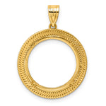 Cargar imagen en el visor de la galería, 14K Yellow Gold Diamond Cut Layered US Dime 1/10 oz Panda Cat Coin Holder Bezel Pendant Prong for 18 mm Coins
