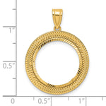 Cargar imagen en el visor de la galería, 14K Yellow Gold Diamond Cut Layered US Dime 1/10 oz Panda Cat Coin Holder Bezel Pendant Prong for 18 mm Coins
