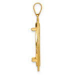 Lade das Bild in den Galerie-Viewer, 14K Yellow Gold Diamond Cut Layered 1/4 oz American Eagle Panda 2 Rand US $5 Jamestown Coin Holder Bezel Pendant Prong for 22 mm Coins

