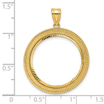 Lade das Bild in den Galerie-Viewer, 14K Yellow Gold Diamond Cut Layered 1/4 oz American Eagle Panda 2 Rand US $5 Jamestown Coin Holder Bezel Pendant Prong for 22 mm Coins
