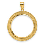 Lade das Bild in den Galerie-Viewer, 14K Yellow Gold Diamond Cut Layered 1/4 oz American Eagle Panda 2 Rand US $5 Jamestown Coin Holder Bezel Pendant Prong for 22 mm Coins
