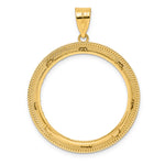 Load image into Gallery viewer, 14K Yellow Gold Diamond Cut Layered 1/2 oz American Eagle Panda US $10 Dollar Liberty Indian Coin Holder Bezel Pendant Prong for 27 mm Coins
