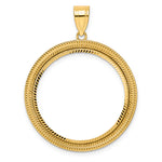 Load image into Gallery viewer, 14K Yellow Gold Diamond Cut Layered 1/2 oz American Eagle Panda US $10 Dollar Liberty Indian Coin Holder Bezel Pendant Prong for 27 mm Coins
