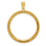 Load image into Gallery viewer, 14K Yellow Gold Diamond Cut Layered 1 oz American Eagle Cat Krugerrand Coin Holder Bezel Pendant Prong for 32.7 mm Coins
