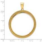 Load image into Gallery viewer, 14K Yellow Gold Diamond Cut Layered 1 oz American Eagle Cat Krugerrand Coin Holder Bezel Pendant Prong for 32.7 mm Coins
