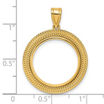 Charger l'image dans la galerie, 14K Yellow Gold Textured Layered US Dime 1/10 oz Panda Cat Coin Holder Bezel Pendant Prong for 18 mm Coins
