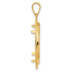 Lade das Bild in den Galerie-Viewer, 14K Yellow Gold Textured Layered 1/4 oz American Eagle Panda 2 Rand US $5 Jamestown Coin Holder Bezel Pendant Prong for 22 mm Coins
