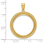 Lade das Bild in den Galerie-Viewer, 14K Yellow Gold Textured Layered 1/4 oz American Eagle Panda 2 Rand US $5 Jamestown Coin Holder Bezel Pendant Prong for 22 mm Coins
