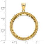 Lade das Bild in den Galerie-Viewer, 14K Yellow Gold Textured Layered 1/2 oz American Eagle Panda US $10 Dollar Liberty Indian Coin Holder Bezel Pendant Prong for 27 mm Coins
