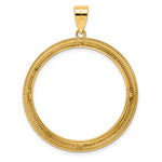 Cargar imagen en el visor de la galería, 14K Yellow Gold Textured Layered Old US Series 1 oz Panda Australian Nugget Kangaroo Koala Coin Holder Bezel Pendant Prong for 32 mm Coins
