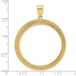 Cargar imagen en el visor de la galería, 14K Yellow Gold Textured Layered Old US Series 1 oz Panda Australian Nugget Kangaroo Koala Coin Holder Bezel Pendant Prong for 32 mm Coins
