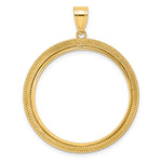 Cargar imagen en el visor de la galería, 14K Yellow Gold Textured Layered Old US Series 1 oz Panda Australian Nugget Kangaroo Koala Coin Holder Bezel Pendant Prong for 32 mm Coins
