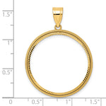 Carregar imagem no visualizador da galeria, 14K Yellow Gold Diamond Cut Popcorn 1/2 oz American Eagle Panda US $10 Dollar Liberty Indian Coin Holder Bezel Pendant Prong for 27 mm Coins
