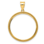 Carregar imagem no visualizador da galeria, 14K Yellow Gold Diamond Cut Popcorn 1/2 oz American Eagle Panda US $10 Dollar Liberty Indian Coin Holder Bezel Pendant Prong for 27 mm Coins
