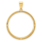 Загрузить изображение в средство просмотра галереи, 14K Yellow Gold Diamond Cut Popcorn 1 oz American Eagle Cat Krugerrand Coin Holder Bezel Pendant Prong for 32.7 mm Coins
