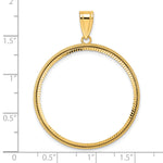 Загрузить изображение в средство просмотра галереи, 14K Yellow Gold Diamond Cut Popcorn 1 oz American Eagle Cat Krugerrand Coin Holder Bezel Pendant Prong for 32.7 mm Coins
