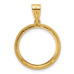 Ladda upp bild till gallerivisning, 14K Yellow Gold Beaded 1/10 oz American Eagle Krugerrand Coin Holder Bezel Pendant Prong for 16.5 mm Coins
