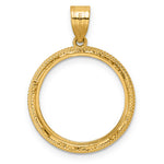 Lade das Bild in den Galerie-Viewer, 14K Yellow Gold Beaded US Dime 1/10 oz Panda Cat Coin Holder Bezel Pendant Prong for 18 mm Coins
