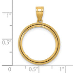 Lade das Bild in den Galerie-Viewer, 14K Yellow Gold Beaded US Dime 1/10 oz Panda Cat Coin Holder Bezel Pendant Prong for 18 mm Coins

