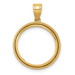 Lade das Bild in den Galerie-Viewer, 14K Yellow Gold Beaded US Dime 1/10 oz Panda Cat Coin Holder Bezel Pendant Prong for 18 mm Coins
