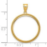 Indlæs billede til gallerivisning 14K Yellow Gold Beaded 1/4 oz American Eagle Panda 2 Rand US $5 Jamestown Coin Holder Bezel Pendant Prong for 22 mm Coins
