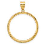 Carregar imagem no visualizador da galeria, 14K Yellow Gold Beaded 1/2 oz American Eagle Panda US $10 Dollar Liberty Indian Coin Holder Bezel Pendant Prong for 27 mm Coins

