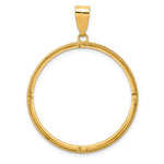 Загрузить изображение в средство просмотра галереи, 14K Yellow Gold Beaded Old US Series 1 oz Panda Australian Nugget Kangaroo Koala Coin Holder Bezel Pendant Prong for 32 mm Coins

