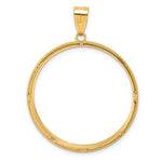 Cargar imagen en el visor de la galería, 14K Yellow Gold Beaded 1 oz American Eagle Cat Krugerrand Coin Holder Bezel Pendant Prong for 32.7 mm Coins
