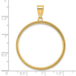 Cargar imagen en el visor de la galería, 14K Yellow Gold Beaded 1 oz American Eagle Cat Krugerrand Coin Holder Bezel Pendant Prong for 32.7 mm Coins
