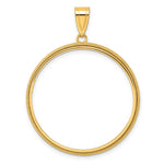 Cargar imagen en el visor de la galería, 14K Yellow Gold Beaded 1 oz American Eagle Cat Krugerrand Coin Holder Bezel Pendant Prong for 32.7 mm Coins
