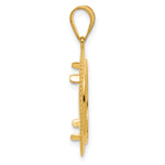 画像をギャラリービューアに読み込む, 14K Yellow Gold Diamond Cut Scalloped 1/10 oz American Eagle Krugerrand Coin Holder Bezel Pendant Prong for 16.5 mm Coins
