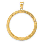 Load image into Gallery viewer, 14K Yellow Gold Diamond Cut Scalloped Old US Series 1 oz Panda Australian Nugget Kangaroo Koala Coin Holder Bezel Pendant Prong for 32 mm Coins
