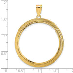 Load image into Gallery viewer, 14K Yellow Gold Diamond Cut Scalloped Old US Series 1 oz Panda Australian Nugget Kangaroo Koala Coin Holder Bezel Pendant Prong for 32 mm Coins
