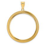 Load image into Gallery viewer, 14K Yellow Gold Diamond Cut Scalloped Old US Series 1 oz Panda Australian Nugget Kangaroo Koala Coin Holder Bezel Pendant Prong for 32 mm Coins
